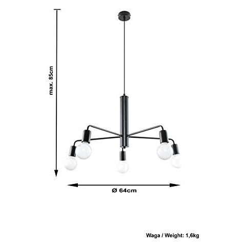 Duomo 5 - Lampada Da Soffitto In Acciaio, Colore: Nero - Foto 2