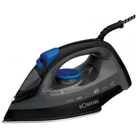 Bomann Db 6003 Cb Dampfbgeleisen Mit 7 Funktionen, Edelstahlspezialsohle, Stufenlose Temperaturregulierung, Zuschaltbare Selbstreinigungsfunktion, Schwarz / blau (660031)  - Foto 1