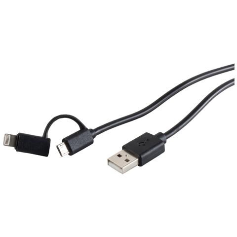 14-14025 USB 2.0 A / USB Micro B Lightning Nero cavo di interfaccia e adattatore - Foto 1