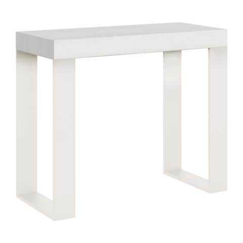 Consolle Allungabile 90x40/300 Cm Tecno Telaio Bianco - Cemento - Foto 1