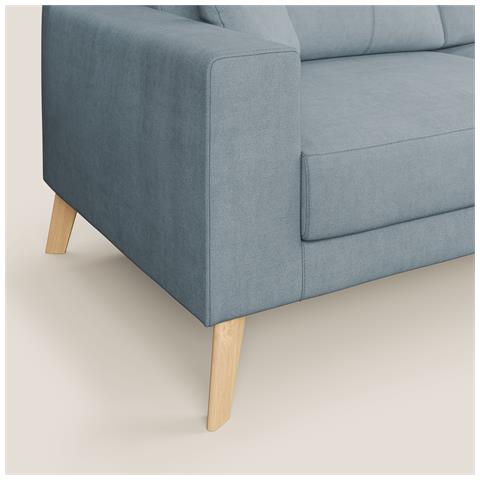 Danish Divano moderno in tessuto morbido impermeabile T02 166 cm carta da zucchero - Foto 2