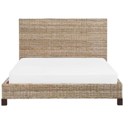 Letto Matrimoniale Rattan Naturale 160 X 200 Cm Salbris - Foto 8