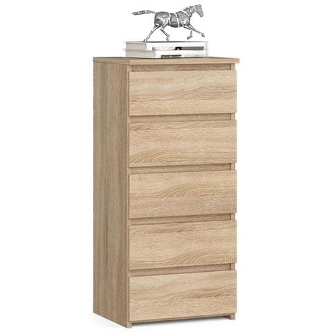 Cassettiera CL5, 5 cassetti, 40x35x92 cm, Colore Sonoma Quercia - Foto 1