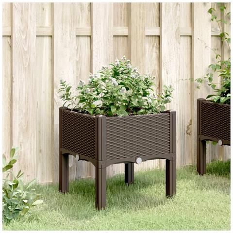 Fioriera Da Giardino Con Gambe Marrone 40x40x42 Cm In Pp - Foto 2