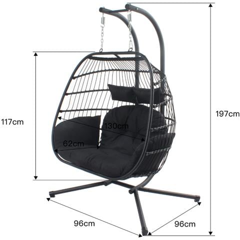 Poltrona Sospesa Nera A 2 Posti Faro - Foto 4