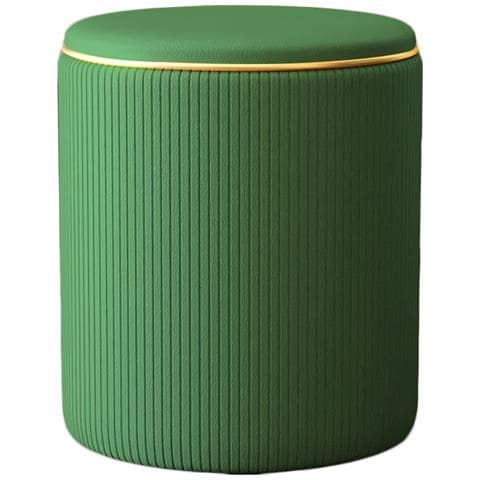 Pouf Contenitore Ecopelle Verde Decoro Oro Poggiapiedi Seduta Imbottita 35x45cm - Foto 1