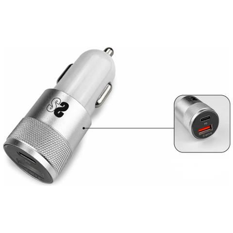 SUBCHG-5CPD10 Caricabatterie per dispositivi mobili Smartphone Argento Accendisigari, USB Ricarica rapida Auto - Foto 5