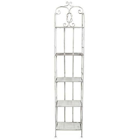 Scaffale 5 Ripiani In Acciaio Bianco Antico Cinzia - Foto 2