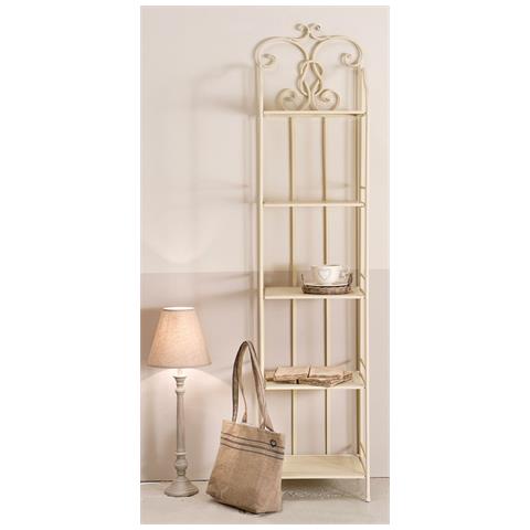 Scaffale 5 Ripiani In Acciaio Bianco Antico Cinzia - Foto 3