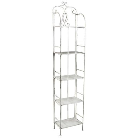 Scaffale 5 Ripiani In Acciaio Bianco Antico Cinzia - Foto 1