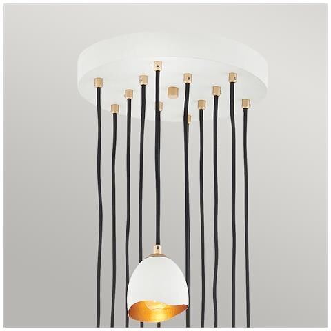 Lampadario Industrial Nordico Nula Acciaio 12 Luci E14 - Foto 2