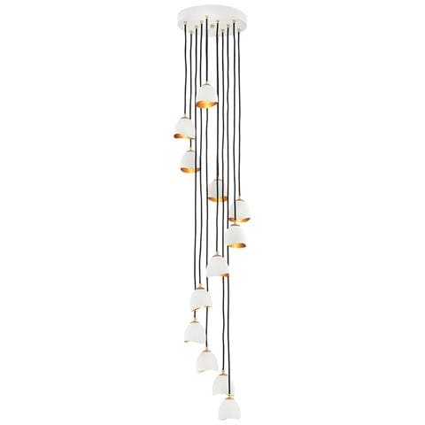 Lampadario Industrial Nordico Nula Acciaio 12 Luci E14 - Foto 4