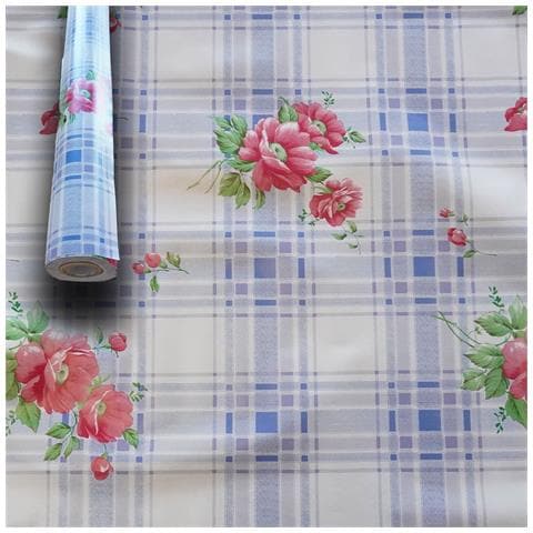 ***mega Stock*** Rotolo Da 20 Metri (h140cm) Di Tovaglia Pvc Telata Cerata Per Casa, Sagre, Pizzerie Blu E Rosso - Foto 1