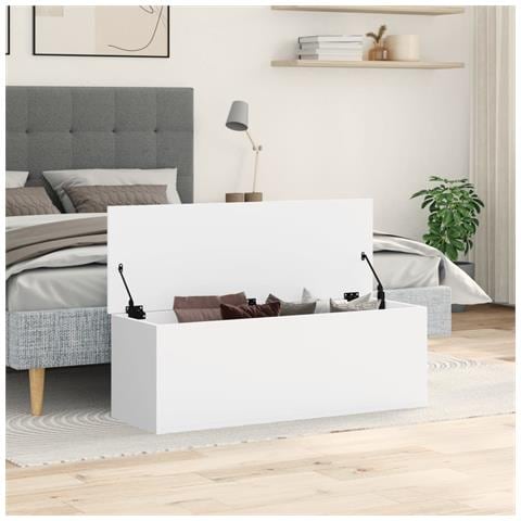 Contenitore Portaoggetti Bianco 102x35x35 Cm In Truciolato - Foto 3