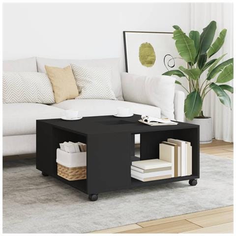 Tavolino Da Salotto Nero 80x80x40 Cm In Legno Multistrato - Foto 1