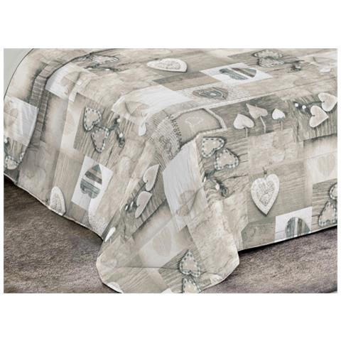 Trapunta Piumone Invernale Imbottita 300gr Microfibra Diadema Shabby 1 Piazza Beige - Foto 2