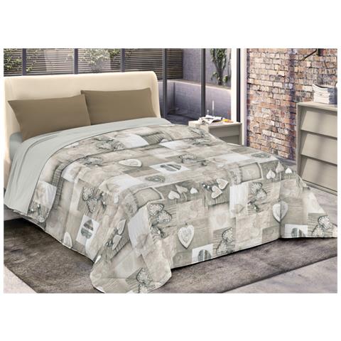 Trapunta Piumone Invernale Imbottita 300gr Microfibra Diadema Shabby 1 Piazza Beige - Foto 1