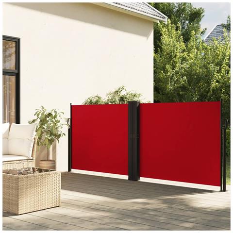 Tenda Da Sole Laterale Retrattile Rossa 100x600 Cm - Foto 1