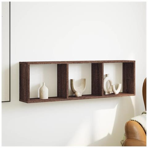 Mobile A Parete 100x16x30cm Rovere Marrone In Legno Multistrato - Foto 3