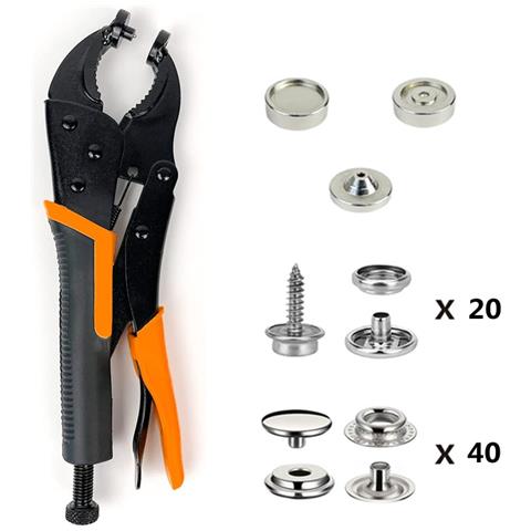 Set Di Strumenti Per Bottoni Automatici In Acciaio Inossidabile, Confezione Da 60 - Foto 2