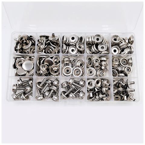 Set Di Strumenti Per Bottoni Automatici In Acciaio Inossidabile, Confezione Da 60 - Foto 5
