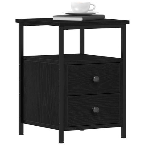 Comodino Rovere Nero 34x35,5x50 cm in Legno Multistrato - Foto 9