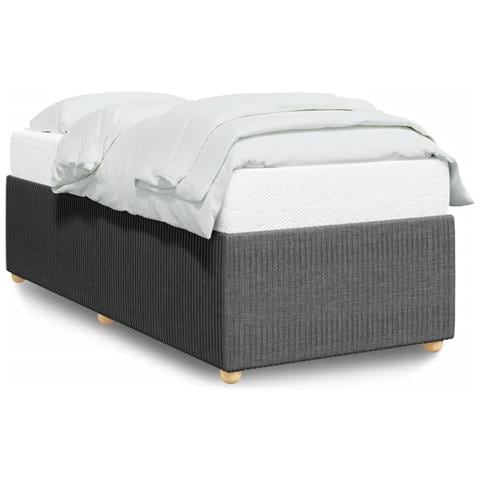 Giroletto Senza Materasso Grigio Scuro 90x190 Cm Tessuto - Foto 2