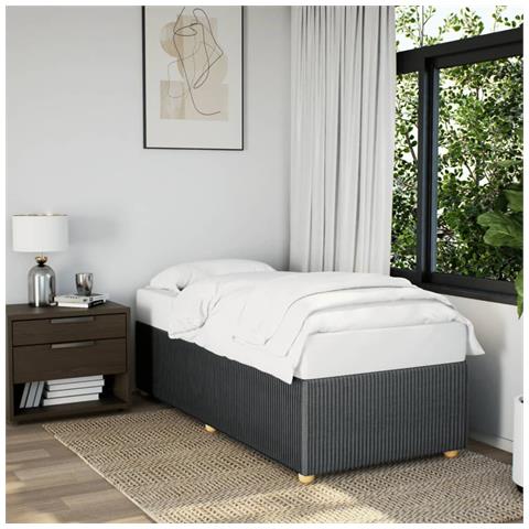 Giroletto Senza Materasso Grigio Scuro 90x190 Cm Tessuto - Foto 1
