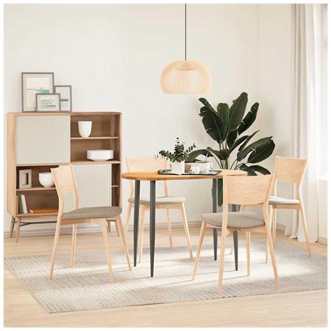 Piano Tavolo Marrone Chiaro 100x50x2cm In Rovere Massello Ovale - Foto 3