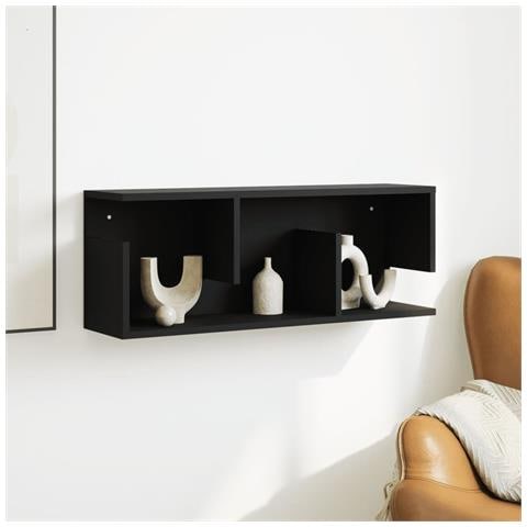 Mobile A Parete 80x20x30 Cm Nero In Legno Multistrato - Foto 3