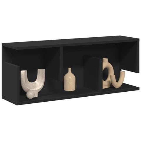 Mobile A Parete 80x20x30 Cm Nero In Legno Multistrato - Foto 1