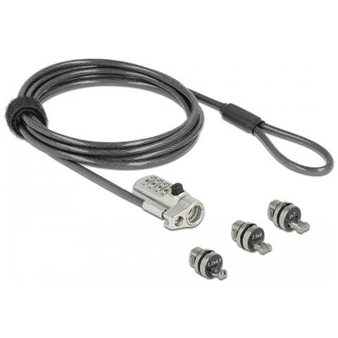 20677 cavo di sicurezza Nero, Argento 2 m - Foto 1