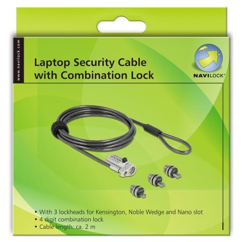 20677 cavo di sicurezza Nero, Argento 2 m - Foto 3