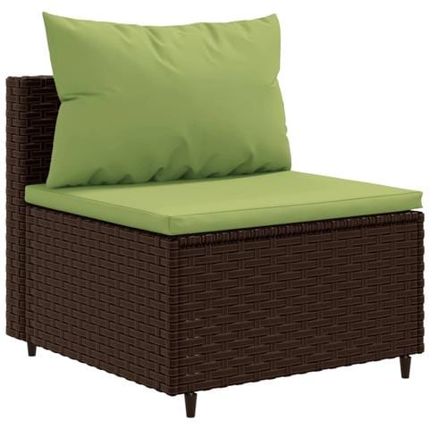 Set Divani Da Giardino 7 Pz Con Cuscini In Polyrattan Marrone - Foto 3
