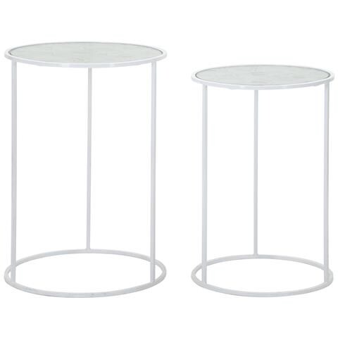 Tavolino Mf556 - Bianco - Metallo - 43x43x60 Cm - Foto 1