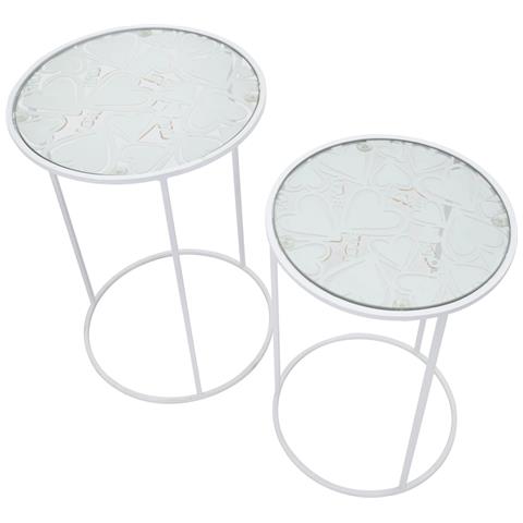 Tavolino Mf556 - Bianco - Metallo - 43x43x60 Cm - Foto 2