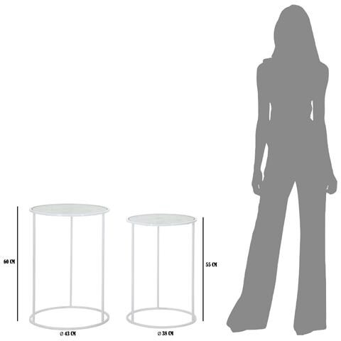 Tavolino Mf556 - Bianco - Metallo - 43x43x60 Cm - Foto 7