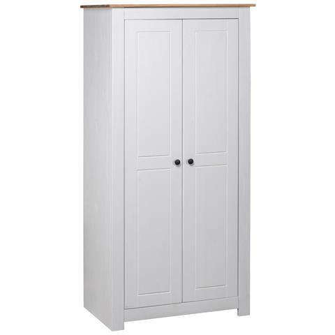 Lusso Casadino -  Armadio Bianco 80x50x171,5 Cm Legno Massello Pino Panama Range - Foto 2