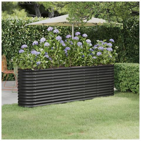 Letto Da Giardino In Acciaio A Polvere 224x40x68 Cm Antracite - Foto 6