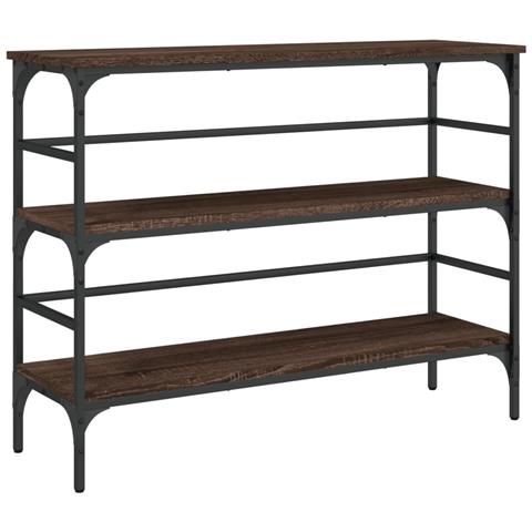 Tavolino Consolle Rovere Marrone 100x32x75 Cm Legno Multistrato - Foto 1