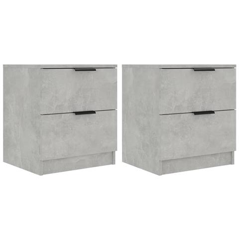 Lusso Casadino -  Comodini 2pz Grigio Cemento In Legno Multistrato - Foto 1