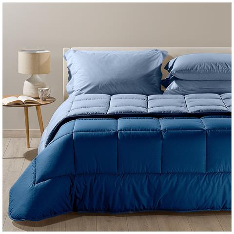 Trapunta Bicolor In Cotone Colore Blu Misura Singolo - Foto 1