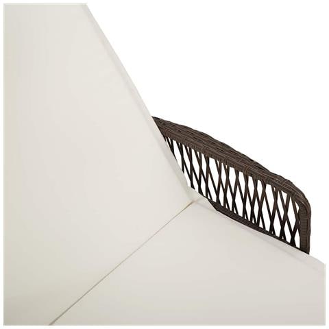 Set Lettino Prendisole Set di 3 Marrone e panna Polyrattan, metallo - Foto 9