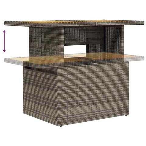 Set Divani Giardino 11 pz con Cuscini Polyrattan Acacia Grigio - Foto 9