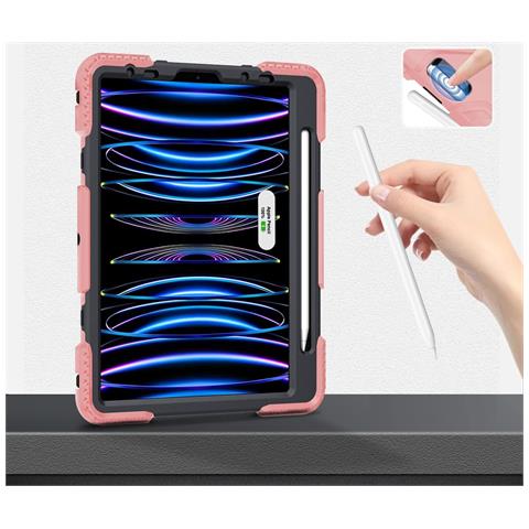 Custodia Per Ipad Pro 11 Con Supporto Girevole E Alloggiamento Per Stilo Rosa - Foto 4
