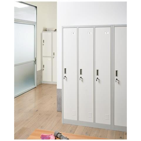Armadietto A 3 Porte Athlete Metallo Grigio/ Bianco - Foto 1