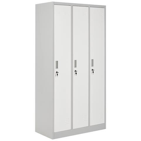 Armadietto A 3 Porte Athlete Metallo Grigio/ Bianco - Foto 2