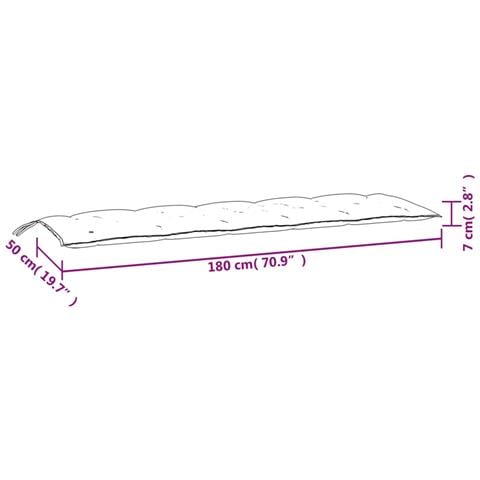Cuscino per Panca Verde 180x50x7 cm in Tessuto Oxford - Foto 7