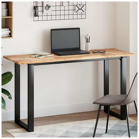 Piano Tavolo Rettangolare 140x50x2cm Legno Massello di Acacia - Foto 2