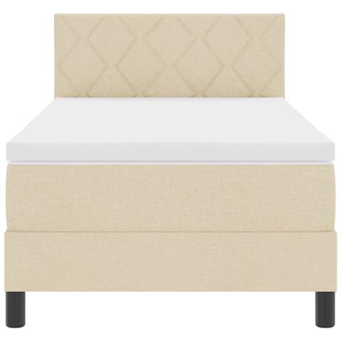 Letto a molle con materasso Crema 90 x 190 cm Tessuto - Foto 9